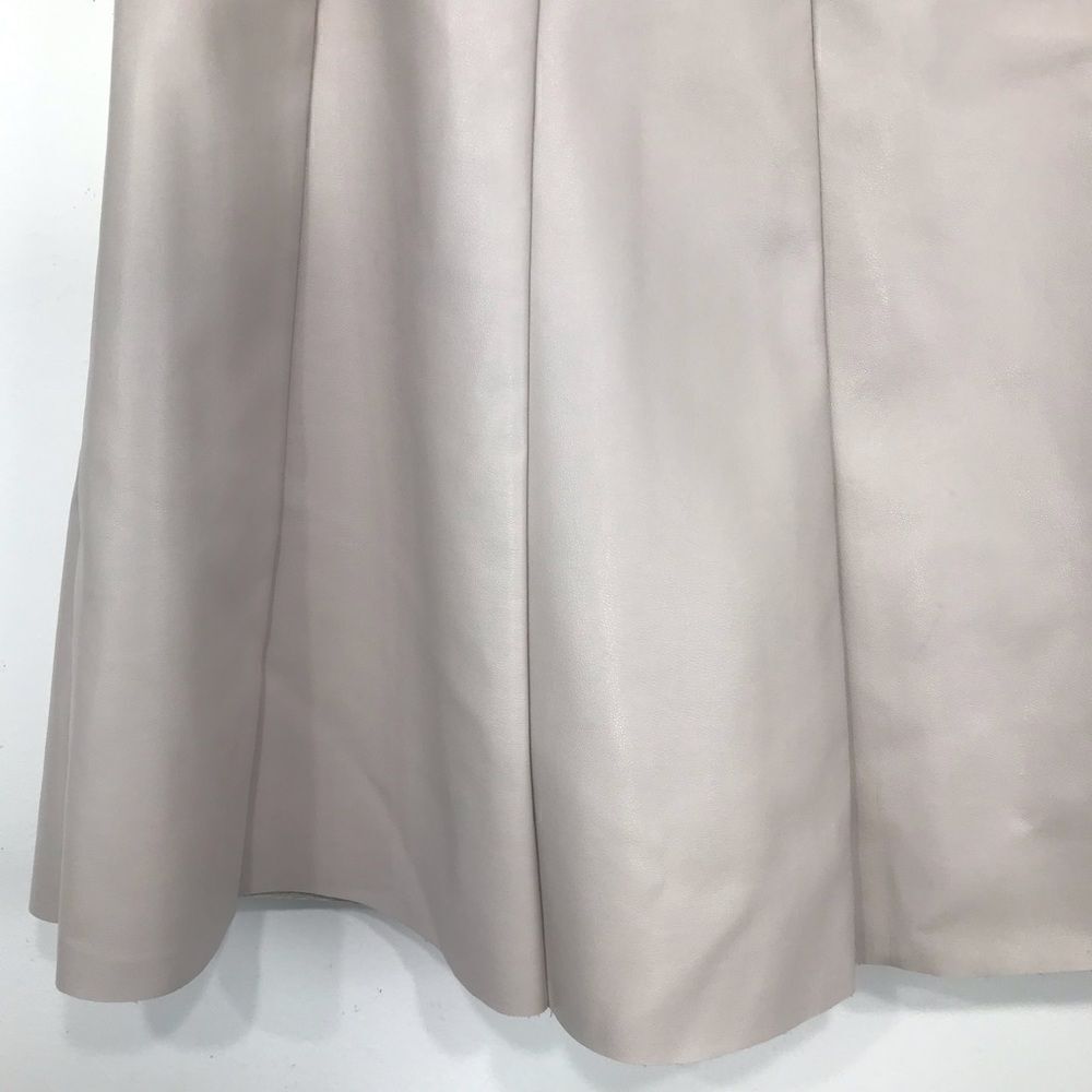 Love Riche Light Taupe Tan Faux Leather Skater Mini Skirt NEW - Picture 4 of 16